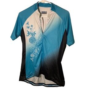 Novara Small Blue, White and Black Cycling‎ Jersey Shirt